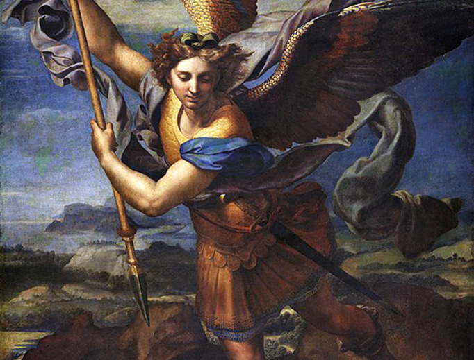 ABOVE: Raphael, “Saint Michael Vanquishing Satan,” 1518. BELOW: Illustrator Louis Le Breton’s depiction of Behemoth, a heavy, stupid demon, from Collin de Plancy's Dictionnaire Infernal, 1863, first published in 1818. ABOVE: Raphael, “Saint Michael Vanquishing Satan,” 1518. BELOW: Illustrator Louis Le Breton’s depiction of Behemoth, a heavy, stupid demon, from Collin de Plancy's Dictionnaire Infernal, 1863, first published in 1818.