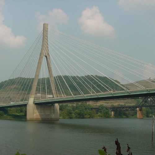The Weirton-Steubenville bridge connecting West Virginia and Ohio The Weirton-Steubenville bridge connecting West Virginia and Ohio