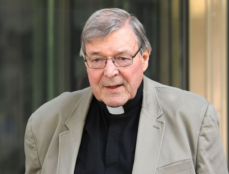 Cardinal George Pell emerges from a building in Melbourne on Feb. 14, 2019. Cardinal George Pell emerges from a building in Melbourne on Feb. 14, 2019.