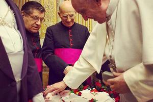 Pope Francis blessing lambs on Jan. 21, 2016. Pope Francis blessing lambs on Jan. 21, 2016.