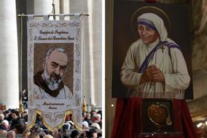 St. Pio and Teresa of Calcutta inspire devotion to the Eucharist within the domestic church. St. Pio and Teresa of Calcutta inspire devotion to the Eucharist within the domestic church.