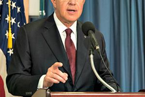 Carl Anderson, supreme knight of the Knights of Columbus, speaks to a gathering at the National Press Club in Washington on March 10. Carl Anderson, supreme knight of the Knights of Columbus, speaks to a gathering at the National Press Club in Washington on March 10.