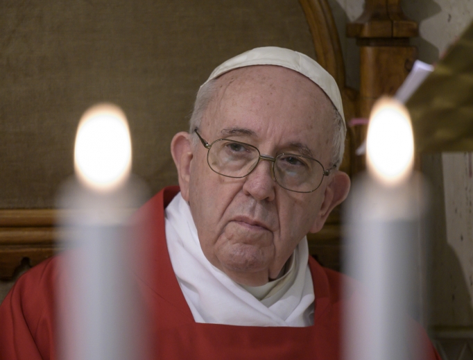 Pope Francis during Mass on the Worldwide Day of Prayer, May 14, 2020. Pope Francis during Mass on the Worldwide Day of Prayer, May 14, 2020.