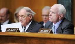 U..S. Senator Carl Levin (D-MI) (L), the committee chairman, and ranking member Senator John McCain (R-AZ) hold a Senate Armed Services Committee hearing on Capitol Hill in Washington June 17, 2010. U..S. Senator Carl Levin (D-MI) (L), the committee chairman, and ranking member Senator John McCain (R-AZ) hold a Senate Armed Services Committee hearing on Capitol Hill in Washington June 17, 2010.