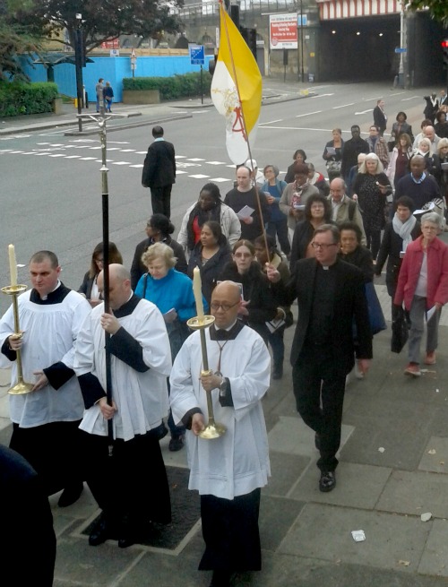 A Eucharistic procession makes its way through London marking the five-year anniversary of Cardinal John Henry Newman's beatification. A Eucharistic procession makes its way through London marking the five-year anniversary of Cardinal John Henry Newman's beatification.