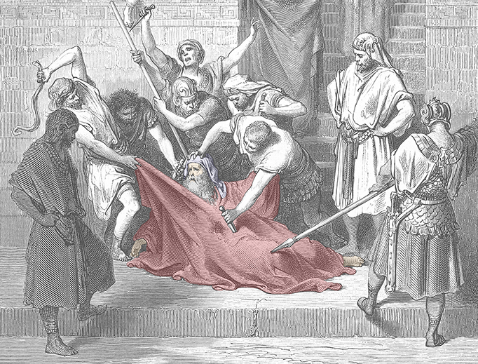 Gustave Doré, “The Martyrdom of Eleazar the Scribe,” 1866. Colorized by Register staff. Gustave Doré, “The Martyrdom of Eleazar the Scribe,” 1866. Colorized by Register staff.
