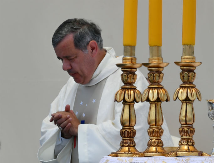 Bishop Juan Barros of Osorno takes part in a Mass celebrated by Pope Francis near the Chilean city of Iquique Jan. The Holy Father Monday accepted the resignation of three Chilean bishops, including Bishop Barros. Bishop Juan Barros of Osorno takes part in a Mass celebrated by Pope Francis near the Chilean city of Iquique Jan. The Holy Father Monday accepted the resignation of three Chilean bishops, including Bishop Barros.