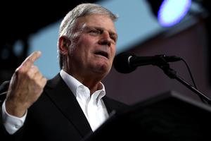 Franklin Graham speaks during Franklin Graham's 'Decision America' California tour at the Stanislaus County Fairgrounds in Turlock, California. Franklin Graham speaks during Franklin Graham's 'Decision America' California tour at the Stanislaus County Fairgrounds in Turlock, California.