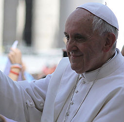 Pope Francis rides through St. Peter's Square after Mass on April 28.
Pope Francis rides through St. Peter's Square after Mass on April 28.