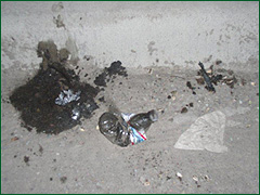 Incendiary device remains Incendiary device remains