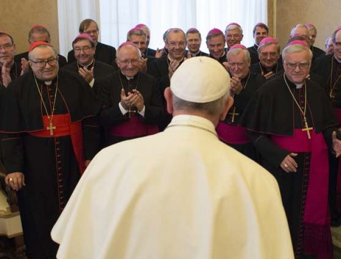 Pope Francis meets with the bishops of Germany during their ad limina visit to the Vatican, Nov. 20, 2015. Pope Francis meets with the bishops of Germany during their ad limina visit to the Vatican, Nov. 20, 2015.