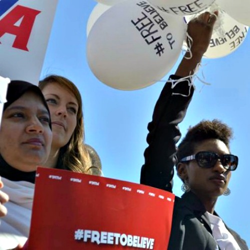 Supporters of marriage join protests in front of the U.S. Supreme Court during oral arguments in Obergefell v. Hodges on April 28.
Supporters of marriage join protests in front of the U.S. Supreme Court during oral arguments in Obergefell v. Hodges on April 28.