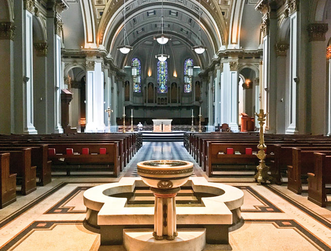 SACRED SEATTLE. The interior of St. James includes a painting of Mary, Jesus and saints dating to the 15th century and other Marian icons and statues. SACRED SEATTLE. The interior of St. James includes a painting of Mary, Jesus and saints dating to the 15th century and other Marian icons and statues.