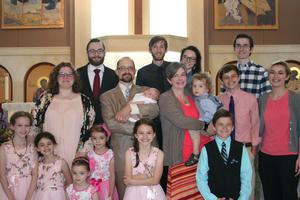 The Ekblad family at baby Jude’s baptism at Christ the King Catholic Church in Ann Arbor, Michigan. The Ekblad family at baby Jude’s baptism at Christ the King Catholic Church in Ann Arbor, Michigan.