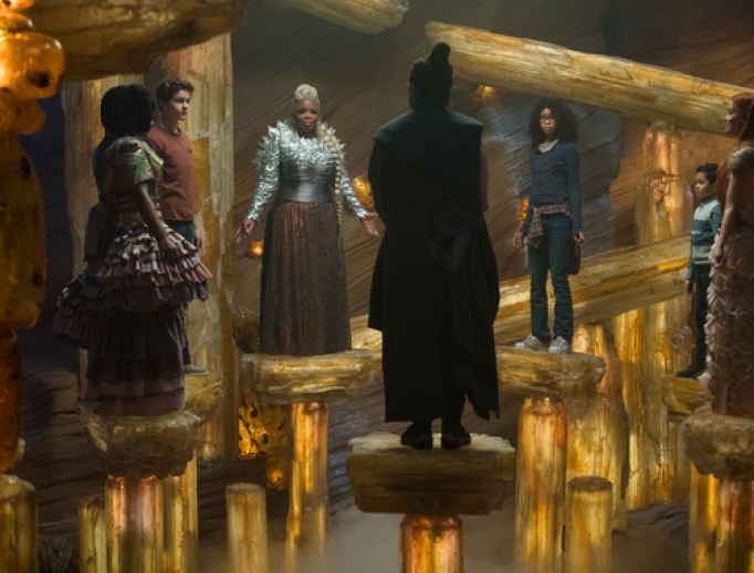 From left, Mindy Kaling is Mrs. Who, Levi Miller is Calvin O’Keefe, Oprah Winfrey is Mrs. Which, Zach Galifianakis is the Happy Medium, Storm Reid is Meg Murry, Deric McCabe is Charles Wallace Murry and Reese Witherspoon is Mrs. Whatsit in 'A Wrinkle in Time.' From left, Mindy Kaling is Mrs. Who, Levi Miller is Calvin O’Keefe, Oprah Winfrey is Mrs. Which, Zach Galifianakis is the Happy Medium, Storm Reid is Meg Murry, Deric McCabe is Charles Wallace Murry and Reese Witherspoon is Mrs. Whatsit in 'A Wrinkle in Time.'