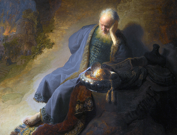 Rembrandt van Rijn, “Jeremiah Lamenting the Destruction of Jerusalem,” 1630 Rembrandt van Rijn, “Jeremiah Lamenting the Destruction of Jerusalem,” 1630