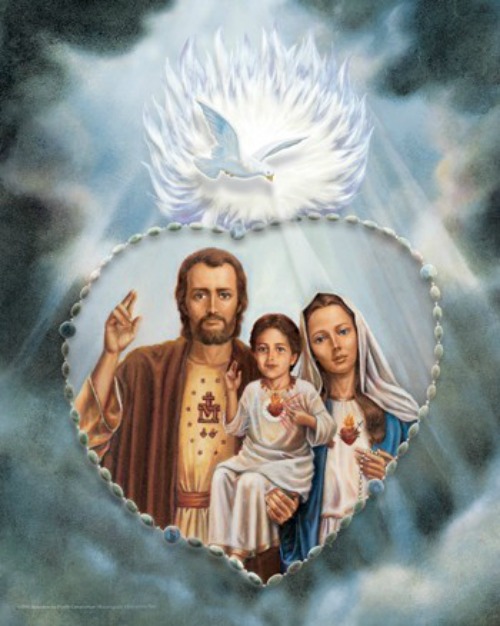 Holy Family of Fatima rosary portrait Holy Family of Fatima rosary portrait