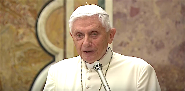 Benedict XVI speaking on the 65th anniversary of his priestly ordination, June 28, 2016. Benedict XVI speaking on the 65th anniversary of his priestly ordination, June 28, 2016.