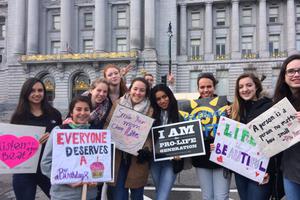 Pro-lifers young and old, from seminarians to families, support the unborn in San Francisco each year. Pro-lifers young and old, from seminarians to families, support the unborn in San Francisco each year.