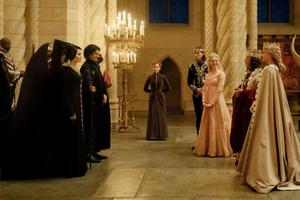 Guess who’s coming to dinner? Angelina Jolie’s Maleficent (left) meets the future parents-in-law of her goddaughter Aurora (Elle Fanning), Michelle Pfeiffer’s Queen Ingrith and Robert Lindsay’s King John. Guess who’s coming to dinner? Angelina Jolie’s Maleficent (left) meets the future parents-in-law of her goddaughter Aurora (Elle Fanning), Michelle Pfeiffer’s Queen Ingrith and Robert Lindsay’s King John.