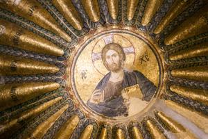 Interior and ancient mosaic in the Church of the Holy Saviour in Chora, or Kariye Camii in Istanbul, Turkey Interior and ancient mosaic in the Church of the Holy Saviour in Chora, or Kariye Camii in Istanbul, Turkey