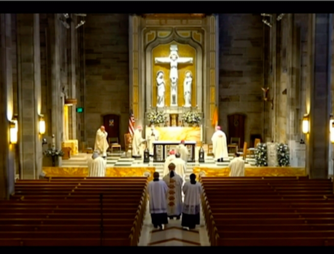 Archbishop Hartmayer's installation Mass amid coronavirus pandemic. Archbishop Hartmayer's installation Mass amid coronavirus pandemic.