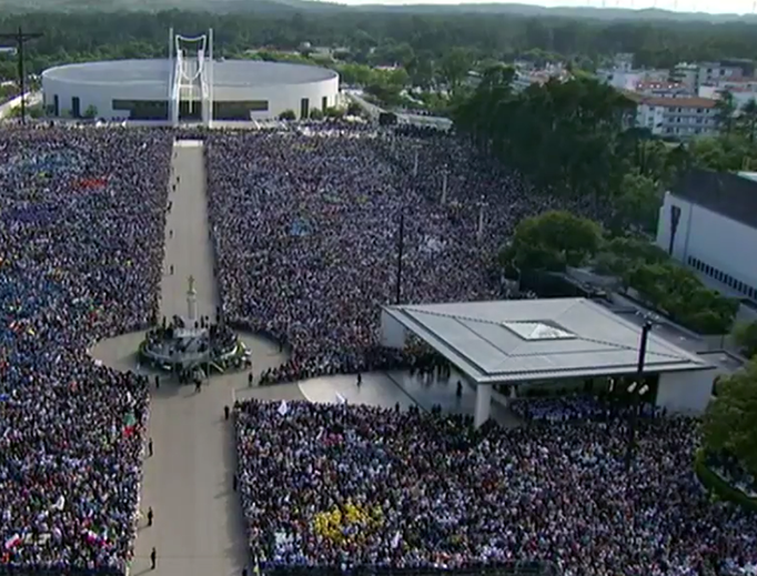The Sanctuary of Our Lady of Fátima on the eve of the centennial of the first apparition, May 12, 2017.
The Sanctuary of Our Lady of Fátima on the eve of the centennial of the first apparition, May 12, 2017.
