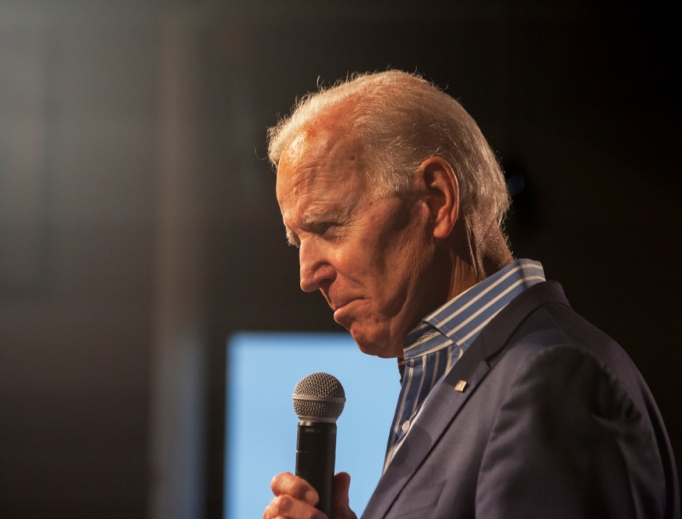 2020 presidential candidate and former Vice President Joe Biden makes a speech at a campaign stop at the River Center in Des Moines, Iowa. 2020 presidential candidate and former Vice President Joe Biden makes a speech at a campaign stop at the River Center in Des Moines, Iowa.