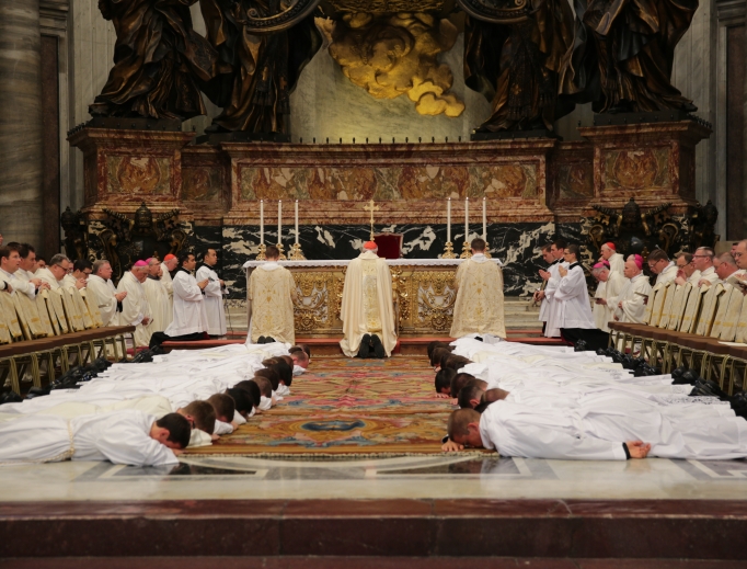 Cardinal Sean O'Malley of Boston celebrates the ordination of deacons from the Pontifical North American College in Rome at St. Peter's Basilica Sept. 29, 2016.
Cardinal Sean O'Malley of Boston celebrates the ordination of deacons from the Pontifical North American College in Rome at St. Peter's Basilica Sept. 29, 2016.