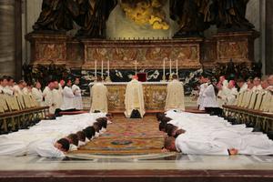 Cardinal Sean O'Malley of Boston celebrates the ordination of deacons from the Pontifical North American College in Rome at St. Peter's Basilica Sept. 29, 2016.
Cardinal Sean O'Malley of Boston celebrates the ordination of deacons from the Pontifical North American College in Rome at St. Peter's Basilica Sept. 29, 2016.