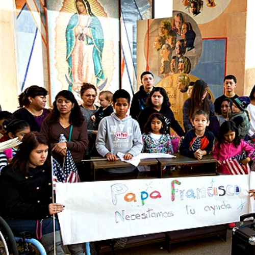 Crowds turned up for a town-hall meeting in Los Angeles at which Archbishop Jose Gomez spoke on immigration reform.
Crowds turned up for a town-hall meeting in Los Angeles at which Archbishop Jose Gomez spoke on immigration reform.