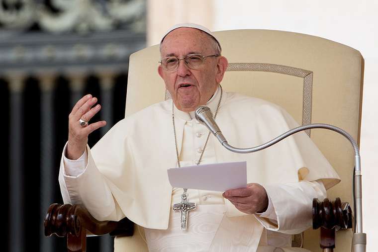 Pope Francis at the general audience in St. Peter’s Square on April 18, 2018. Pope Francis at the general audience in St. Peter’s Square on April 18, 2018.