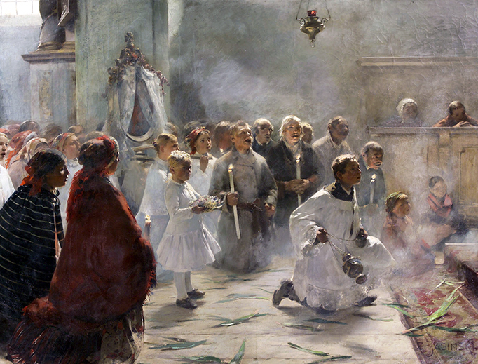 Zdzisław Jasiński, “Palm Sunday Mass”, 1891 Zdzisław Jasiński, “Palm Sunday Mass”, 1891