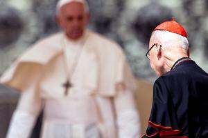Pope Francis greets Cardinal John Tong Hon, Apostolic Administrator of the Diocese of Hong Kong, during his weekly general audience in St. Peter’s Square, June 12, 2019. Pope Francis greets Cardinal John Tong Hon, Apostolic Administrator of the Diocese of Hong Kong, during his weekly general audience in St. Peter’s Square, June 12, 2019.