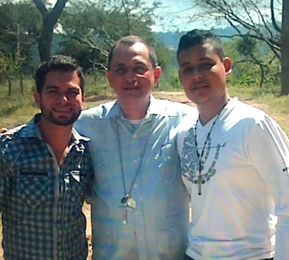 Bishop Pineda with two unidentified seminarians from the Major Seminary of Suyepa. Bishop Pineda with two unidentified seminarians from the Major Seminary of Suyepa.