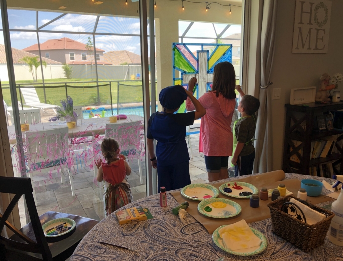 Across the country, families and individuals are making the world a bit brighter through art and music. Above, the Bauer kids create stained glass. Across the country, families and individuals are making the world a bit brighter through art and music. Above, the Bauer kids create stained glass.