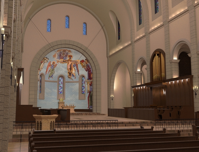 Renderings of what the new abbey will look like. Renderings of what the new abbey will look like.