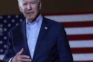 Democratic presidential candidate former Vice President Joe Biden speaks during a campaign event at Sun City Macdonald Ranch Feb. 14 in Henderson, Nevada. Democratic presidential candidate former Vice President Joe Biden speaks during a campaign event at Sun City Macdonald Ranch Feb. 14 in Henderson, Nevada.