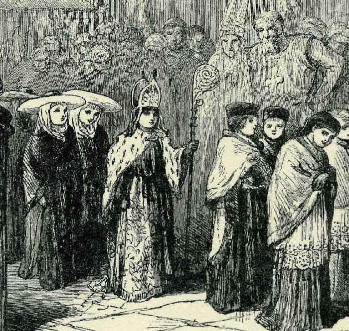 19th century depiction of a medieval boy bishop 19th century depiction of a medieval boy bishop