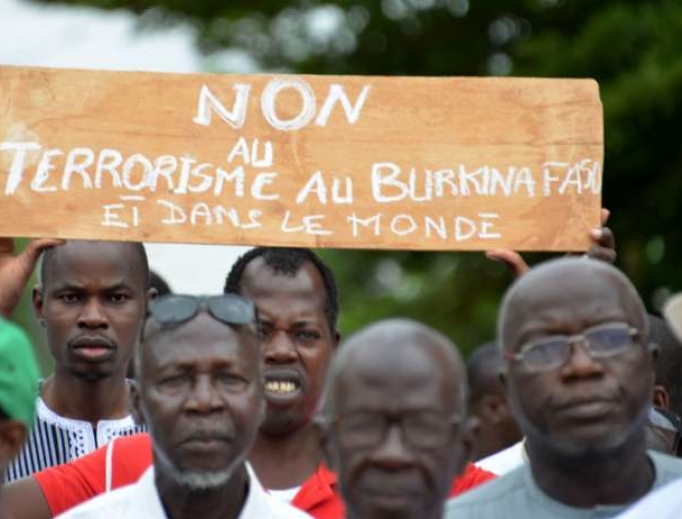 Protesters demonstrate against terrorism in central Ouagadougou on August 19, 2017. Protesters demonstrate against terrorism in central Ouagadougou on August 19, 2017.