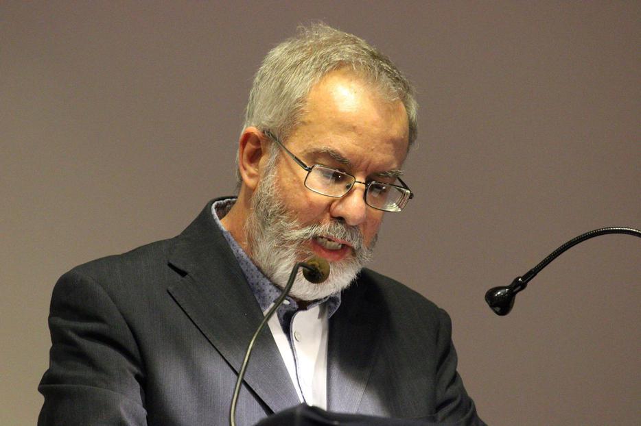 Gianpaolo Barra, editor of the Italian Catholic monthly 'Il Timone', reads the declaration at the conference. Gianpaolo Barra, editor of the Italian Catholic monthly 'Il Timone', reads the declaration at the conference.