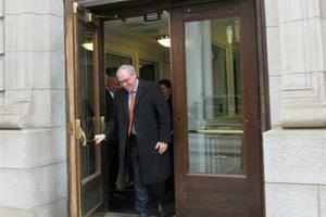 Michael Warsaw, chairman of the board and CEO of EWTN, leaves the 11 Circuit Court of Appeals building in Atlanta on Feb. 4. Michael Warsaw, chairman of the board and CEO of EWTN, leaves the 11 Circuit Court of Appeals building in Atlanta on Feb. 4.