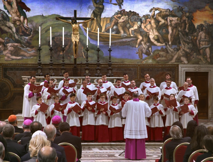 The Sistine Chapel Choir performs in its namesake church at the Vatican. The Sistine Chapel Choir performs in its namesake church at the Vatican.