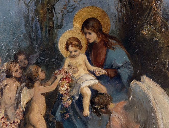 Attributed to Carl Rahl (1812-1865), “Ein Blumenkranz für das Jesuskind” Attributed to Carl Rahl (1812-1865), “Ein Blumenkranz für das Jesuskind”