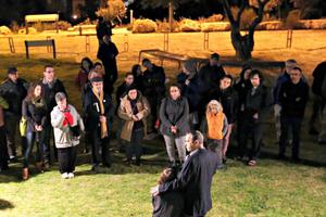 Tag Meir, a coalition of 40 Israeli Jewish organizations promoting an end to hatred, held a vigil on Feb. 26, the day suspected Jewish extremists torched a Greek Orthodox seminary in Jerusalem.
Tag Meir, a coalition of 40 Israeli Jewish organizations promoting an end to hatred, held a vigil on Feb. 26, the day suspected Jewish extremists torched a Greek Orthodox seminary in Jerusalem.