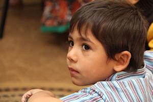 A young Syrian refugee at school in Ramtha, Jordan, on Oct. 27, 2014. A young Syrian refugee at school in Ramtha, Jordan, on Oct. 27, 2014.