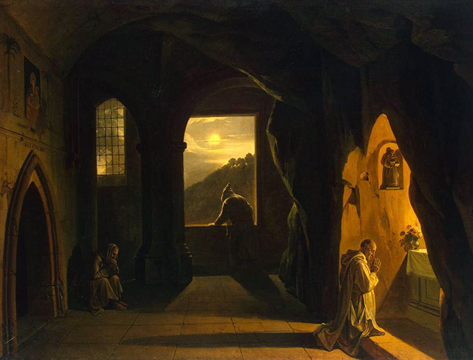 François Marius Granet (1775–1849), “Monks in a Cave” François Marius Granet (1775–1849), “Monks in a Cave”