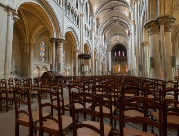 A cathedral sits empty during the coronavirus pandemic. A cathedral sits empty during the coronavirus pandemic.