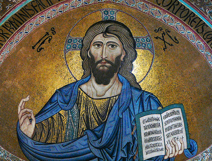 Christ Pantokrator, Cathedral of Cefalù, Sicily, Italy. Christ Pantokrator, Cathedral of Cefalù, Sicily, Italy.