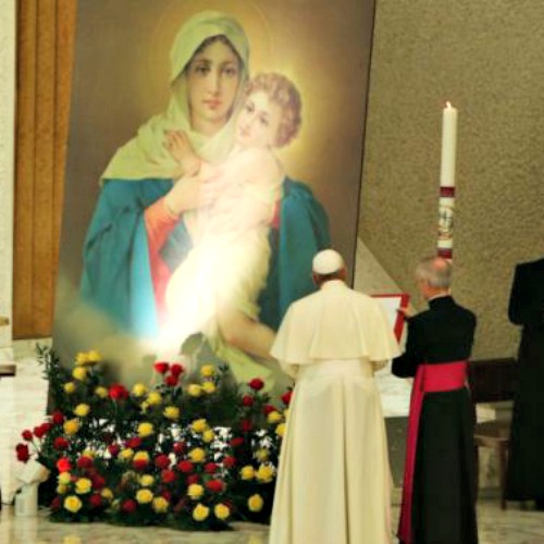 Pope Francis at an Oct. 25 audience with Schönstatt movement.
Pope Francis at an Oct. 25 audience with Schönstatt movement.
